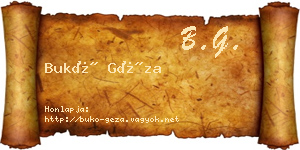 Bukó Géza névjegykártya