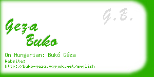geza buko business card